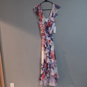Floral Ruffle Maxi Dress — Multicolor Floral